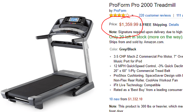 proform pro 2000 best price amazon