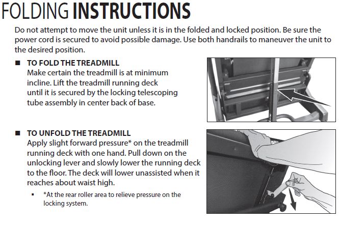 sole f63 treadmill folding instructions